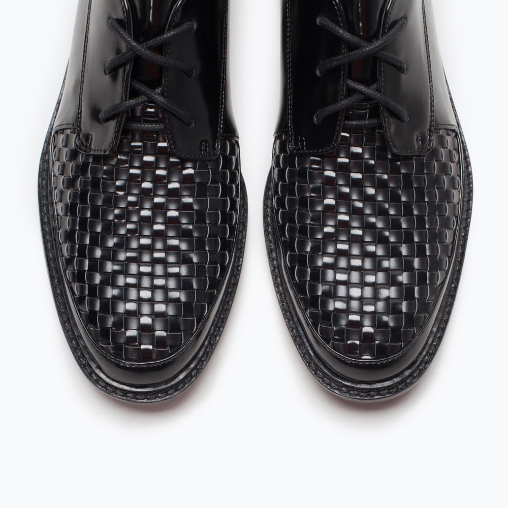 Zara | Black Braided/Quilted Oxford Flats